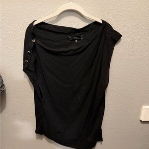 Robert Rodriguez Asymmetrical Black Silk Top